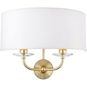 Loops Twin Wall Light Brass Glass White Shade - Wall Light Loops Twin Wall Light Brass Glass White Shade - Wall Light