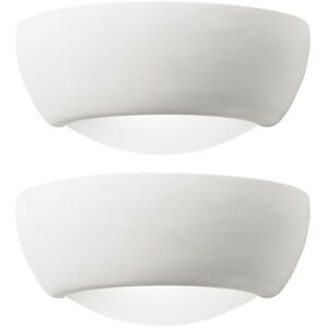 Loops 2 PACK Dimmable LED Wall Light Unglazed Ceramic Semi Dome Lounge Lamp Fitting Multicolor Loops 2 PACK Dimmable LED Wall Light Unglazed Ceramic Semi Dome Lounge Lamp Fitting Multicolor