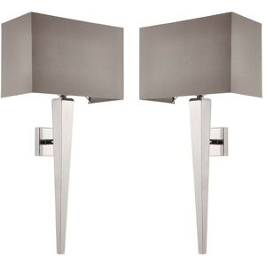 Chroma 2 Pack Rectangular Dimmable Wall Light Grey Modern Bedside Lamp Chroma 2 Pack Rectangular Dimmable Wall Light Grey Modern Bedside Lamp