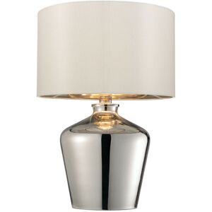 Loops 2 PACK Modern Mirror Table Lamp Gloss Chrome Glass & Ivory Shade Feature Bedside Light in Clear Clear Loops 2 PACK Modern Mirror Table Lamp Gloss Chrome Glass & Ivory Shade Feature Bedside Light in Clear Clear