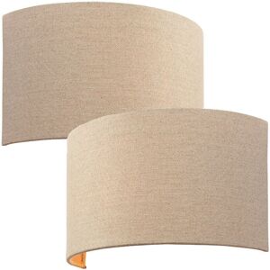 Loops 2 Pack Natural Linen Semi Circle Wall Light - Wall Light Loops 2 Pack Natural Linen Semi Circle Wall Light - Wall Light
