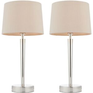 Nickel & Mink 2 Pack Modern Table Lamp & USB Charger - Table Lamp Nickel & Mink 2 Pack Modern Table Lamp & USB Charger - Table Lamp