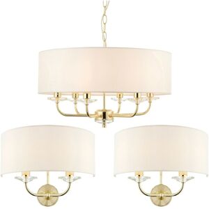 Loops 6 Bulb Ceiling Pendant Lamp & 2x Matching Twin Wall Lights - Ceiling and Wall Lighting Kit Loops 6 Bulb Ceiling Pendant Lamp & 2x Matching Twin Wall Lights - Ceiling and Wall Lighting Kit