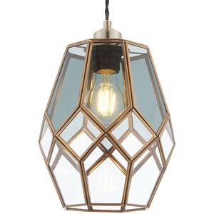 Loops Hanging Ceiling Pendant Light Shade Brass & Clear Smoked Glass Geometric Cage Clear Loops Hanging Ceiling Pendant Light Shade Brass & Clear Smoked Glass Geometric Cage Clear