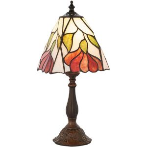 Loops Tiffany Glass Floral Design Table Lamp - Dark Bronze Effect - Dimmable LED Lamp in Clear Clear Loops Tiffany Glass Floral Design Table Lamp - Dark Bronze Effect - Dimmable LED Lamp in Clear Clear