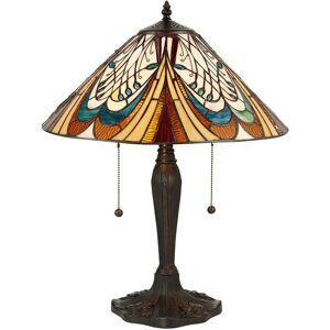 Loops Tiffany Glass LED Table Lamp - French Style Design - Dark Bronze Finish - Medium in Clear Clear Loops Tiffany Glass LED Table Lamp - French Style Design - Dark Bronze Finish - Medium in Clear Clear