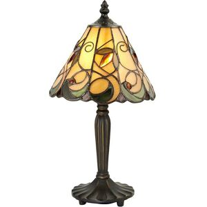 Loops Tiffany Glass Table Lamp Light Dark Bronze & Amber Bead Art Nouveau Shade i00209 in Clear Clear Loops Tiffany Glass Table Lamp Light Dark Bronze & Amber Bead Art Nouveau Shade i00209 in Clear Clear