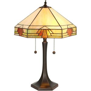 Loops Medium Tiffany Glass Table Lamp - Art Deco Design - Dark Bronze Finish in Clear Clear Loops Medium Tiffany Glass Table Lamp - Art Deco Design - Dark Bronze Finish in Clear Clear