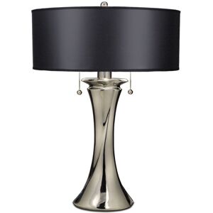 Loops Twin Bulb Table Lamp - Nickel Finish - 60W LED Compatible - Interior Loops Twin Bulb Table Lamp - Nickel Finish - 60W LED Compatible - Interior