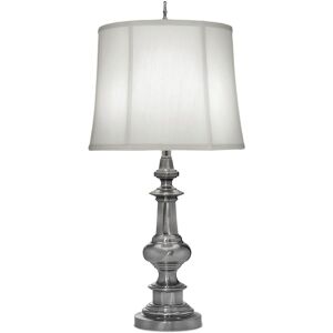E27 Zinc Cast Table Lamp - Ivory Shadow - Antique Nickel - Traditional E27 Zinc Cast Table Lamp - Ivory Shadow - Antique Nickel - Traditional