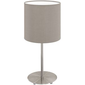Satin Nickel Steel Taupe Fabric Table Lamp - Table Light Satin Nickel Steel Taupe Fabric Table Lamp - Table Light