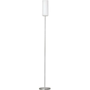 Satin Nickel Floor Lamp - White Satin Glass Shade - 1x60W - Floor Light Satin Nickel Floor Lamp - White Satin Glass Shade - 1x60W - Floor Light