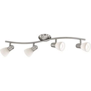 Loops Flush 4 Spot Ceiling Light Satin Nickel White Glass - Ceiling Light Loops Flush 4 Spot Ceiling Light Satin Nickel White Glass - Ceiling Light