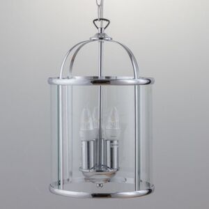 First Choice Lighting Polished Chrome 3 Light Lantern Style Pendant in Silver Silver First Choice Lighting Polished Chrome 3 Light Lantern Style Pendant in Silver Silver