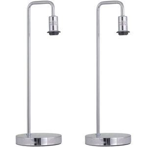 First Choice Lighting Set of 2 Chrome Arched Table Lamps Base Only in Silver Silver First Choice Lighting Set of 2 Chrome Arched Table Lamps Base Only in Silver Silver