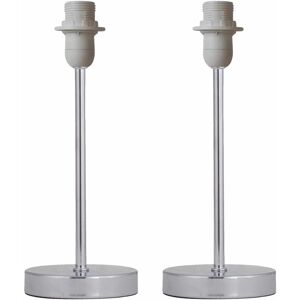 First Choice Lighting Set of 2 Chrome Stick Table Lamps Base Only in Silver Silver First Choice Lighting Set of 2 Chrome Stick Table Lamps Base Only in Silver Silver