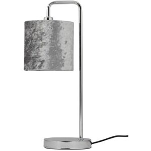 First Choice Lighting Chrome Arched Table Lamp with Grey Crushed Velvet Shade in Silver Silver First Choice Lighting Chrome Arched Table Lamp with Grey Crushed Velvet Shade in Silver Silver