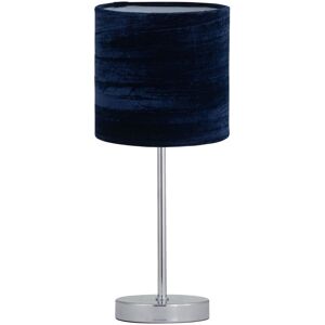 First Choice Lighting Chrome Stick Table Lamp with Navy Blue Crushed Velvet Shade in Silver Silver First Choice Lighting Chrome Stick Table Lamp with Navy Blue Crushed Velvet Shade in Silver Silver