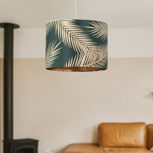 First Choice Lighting Tropica - Dark Green with Gold Embossed Leaf Detail 25cm Ceiling Pendant or Table Lamp Shade Green First Choice Lighting Tropica - Dark Green with Gold Embossed Leaf Detail 25cm Ceiling Pendant or Table Lamp Shade Green