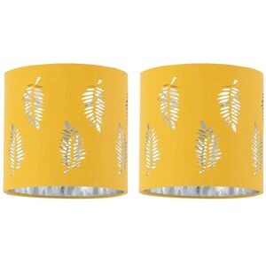 First Choice Lighting Set of 2 Fern - Ochre Cut Out 15.5cm Table Lamp Shades in Yellow Yellow First Choice Lighting Set of 2 Fern - Ochre Cut Out 15.5cm Table Lamp Shades in Yellow Yellow