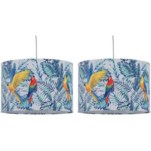 First Choice Lighting Set of 2 Parrot - Velvet Parrot Design 30cm Pendant or Table Lamp Shades in Blue Blue First Choice Lighting Set of 2 Parrot - Velvet Parrot Design 30cm Pendant or Table Lamp Shades in Blue Blue
