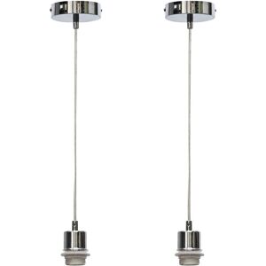 First Choice Lighting Set of 2 Carss - Polished Chrome Flex Ceiling Pendant Suspension Kits for Easy Fit Shades in Silver Silver First Choice Lighting Set of 2 Carss - Polished Chrome Flex Ceiling Pendant Suspension Kits for Easy Fit Shades in Silver Silver