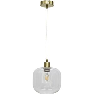 First Choice Lighting Bletch - Clear Glass with Satin Brass Pendant Fitting Clear First Choice Lighting Bletch - Clear Glass with Satin Brass Pendant Fitting Clear