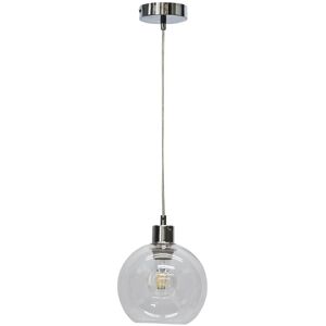 First Choice Lighting Barnum - Clear Glass Globe with Chrome Pendant Fitting in Silver Silver First Choice Lighting Barnum - Clear Glass Globe with Chrome Pendant Fitting in Silver Silver