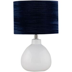 First Choice Lighting Tuscan - White Ceramic Lamp with Navy Crushed Velvet Shade White First Choice Lighting Tuscan - White Ceramic Lamp with Navy Crushed Velvet Shade White