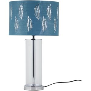 First Choice Lighting Aura - Chrome Table Lamp with Teal Fern Cut Out Silver Inner Shade Silver First Choice Lighting Aura - Chrome Table Lamp with Teal Fern Cut Out Silver Inner Shade Silver