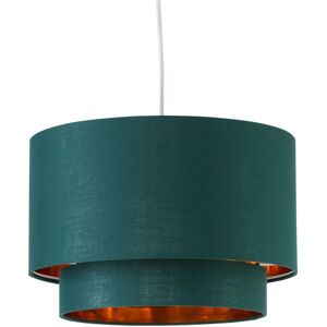 First Choice Lighting Kozy - Dark Green & Gold 30cm Pendant Shade Green First Choice Lighting Kozy - Dark Green & Gold 30cm Pendant Shade Green