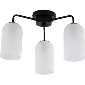 First Choice Lighting Victoria - Black Semi Flush Ceiling Light with Frosted Glass Shade Black First Choice Lighting Victoria - Black Semi Flush Ceiling Light with Frosted Glass Shade Black