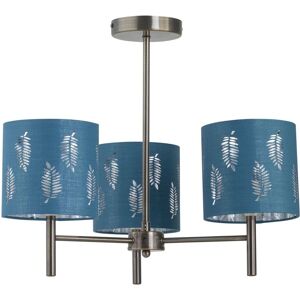 First Choice Lighting Brea - Antique Brass 3 Light Fitting with Teal Fern Shades in Gold Gold First Choice Lighting Brea - Antique Brass 3 Light Fitting with Teal Fern Shades in Gold Gold