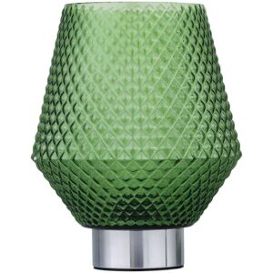 First Choice Lighting Porter - Battery Operated Chrome Lamp with Green Textured Glass in Silver Silver First Choice Lighting Porter - Battery Operated Chrome Lamp with Green Textured Glass in Silver Silver