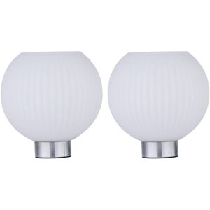 First Choice Lighting Set of 2 Betchley - Battery Operated Chrome Lamp with White Glass in Silver Silver First Choice Lighting Set of 2 Betchley - Battery Operated Chrome Lamp with White Glass in Silver Silver