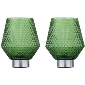 First Choice Lighting Set of 2 Porter - Battery Operated Chrome Lamps Green Textured Glass in Silver Silver First Choice Lighting Set of 2 Porter - Battery Operated Chrome Lamps Green Textured Glass in Silver Silver
