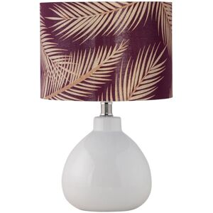First Choice Lighting Tuscan - White Ceramic Lamp with Tropical Burgundy Shade White First Choice Lighting Tuscan - White Ceramic Lamp with Tropical Burgundy Shade White