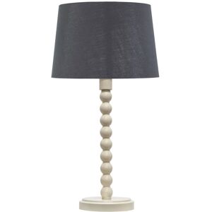 First Choice Lighting Bobbin - Ivory Lamp with Grey & Silver Shade in White White First Choice Lighting Bobbin - Ivory Lamp with Grey & Silver Shade in White White