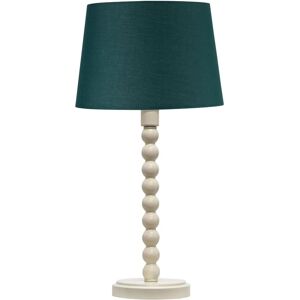 First Choice Lighting Bobbin - Ivory Lamp with Dark Green Cotton Shade in White White First Choice Lighting Bobbin - Ivory Lamp with Dark Green Cotton Shade in White White