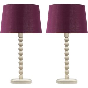 First Choice Lighting Set of 2 Bobbin - Ivory Lamps with Burgundy & Gold Shades in White White First Choice Lighting Set of 2 Bobbin - Ivory Lamps with Burgundy & Gold Shades in White White