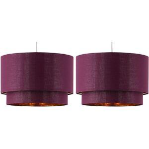 First Choice Lighting Set of 2 Kozy - Burgundy & Gold 30cm Pendant Shades Burgundy First Choice Lighting Set of 2 Kozy - Burgundy & Gold 30cm Pendant Shades Burgundy