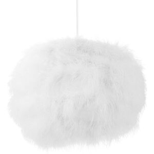 Happy Homewares Modern & Distinctive Small Real Feather Decorated Pendant Light Shade in White White Happy Homewares Modern & Distinctive Small Real Feather Decorated Pendant Light Shade in White White