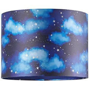 Happy Homewares Modern Navy Blue Childrens Lamp Shade with Bright Gold Stars & White Clouds in Midnight Size: 10 inches Midnight 10 inches Happy Homewares Modern Navy Blue Childrens Lamp Shade with Bright Gold Stars & White Clouds in Midnight Size: 10 inches Midnight 10 inches
