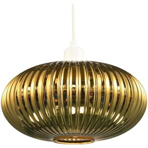 Happy Homewares Modern Designer Line Ribbed Glass Oval Pendant Lamp Shade in Gold Gold Happy Homewares Modern Designer Line Ribbed Glass Oval Pendant Lamp Shade in Gold Gold