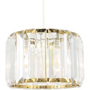 Happy Homewares Contemporary Easy Fit Pendant Shade with Clear Acrylic Rectangular Rods in Gold Size: 10 inches Gold 10 inches Happy Homewares Contemporary Easy Fit Pendant Shade with Clear Acrylic Rectangular Rods in Gold Size: 10 inches Gold 10 inches