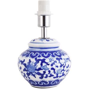 Happy Homewares Hand Painted Oriental Floral Themed Ceramic Table Lamp Base in Blue & White Blue Happy Homewares Hand Painted Oriental Floral Themed Ceramic Table Lamp Base in Blue & White Blue