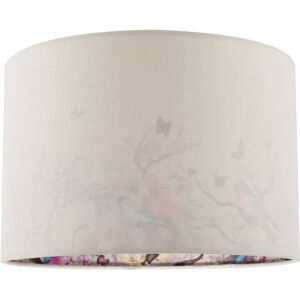 Happy Homewares Cream Linen Fabric Lamp Shade with Inner Cotton Colourful Floral Print Size: 12 inches Cream 12 inches Happy Homewares Cream Linen Fabric Lamp Shade with Inner Cotton Colourful Floral Print Size: 12 inches Cream 12 inches