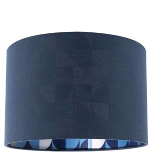 Happy Homewares Designer Midnight Blue Linen Lamp Shade with Geometric Pattern Lining Size: 12 inches Midnight 12 inches Happy Homewares Designer Midnight Blue Linen Lamp Shade with Geometric Pattern Lining Size: 12 inches Midnight 12 inches