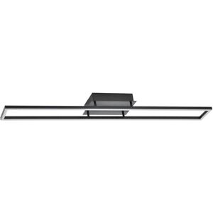 Happy Homewares Brushed Metal LED Ceiling Strip Light Fitting - Ideal for Kitchens in Black Black Happy Homewares Brushed Metal LED Ceiling Strip Light Fitting - Ideal for Kitchens in Black Black