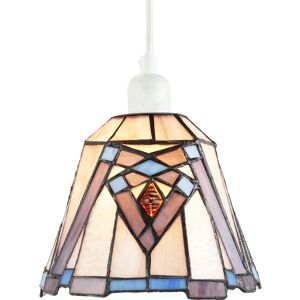 Happy Homewares Art Denergy savingTiffany Glass Pendant Lighting Shade in Purple & Soft Pink Purple Happy Homewares Art Denergy savingTiffany Glass Pendant Lighting Shade in Purple & Soft Pink Purple